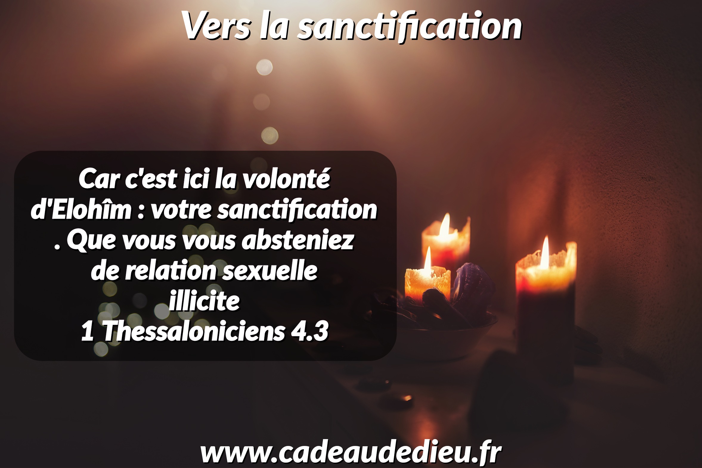 Vers la sanctification